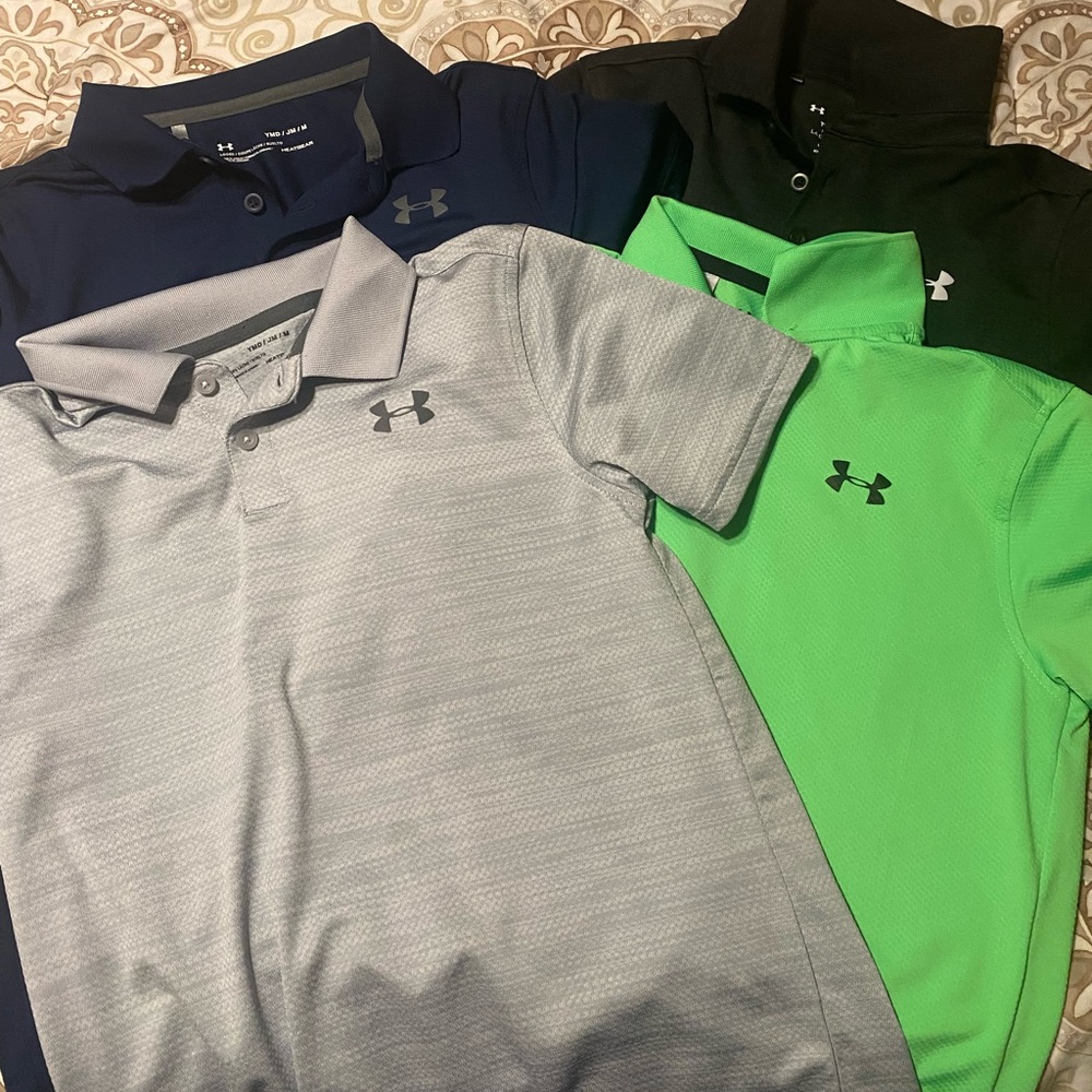 4 youth medium under armour polos